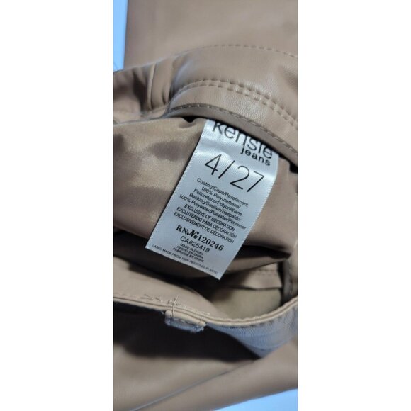 Vegan Faux Leather Pants Kensie jeans sz 4/28 Mid Rise Straight Leg Makeup - Picture 5 of 8